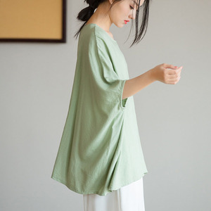 Maglietta Casual Casual e <span class=keywords><strong>sostenibile</strong></span> da <span class=keywords><strong>donna</strong></span> con Pullover manica a pipistrello canapa da <span class=keywords><strong>donna</strong></span> - Product Image 4