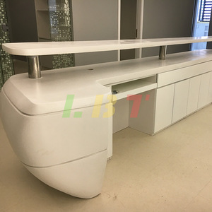 Mostrador de Recepción Ovalado de Fibra de Vidrio Lbt, Diseño Minimalista Personalizado, Muebles de Oficina Duraderos - Product Image 3