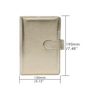 Reliure de caisse A6 de luxe avec reliure budgétaire Flyleaf couverture de reliures en cuir PU doré rechargeable 6 anneaux couverture de cahier à feuilles mobiles