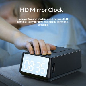 Producto en Oferta Sabris, Soporte Plegable para Teléfono Móvil con Bluetooth 5.3, Espejo HD, Reloj y Altavoz Bluetooth - Product Image 2