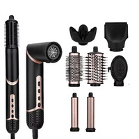 Brosse Soufflante Professionnelle Ionique en Plastique à LED, Moteur Électrique Sans Balais, 3 Vitesses, 8-en-1, Pliable, pour Séchage, Lissage et Bouclage – Idéale pour Hôtels