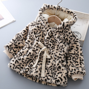 Cappotto Invernale per Bambine Super Caldo in <span class=keywords><strong>Pelliccia</strong></span> di Visone Imbottito Spesso a Maniche Lunghe con Cappuccio Giacca per Bambini in Peluche - Product Image 2