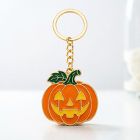 Porte-clés en métal Citrouille Effrayante en alliage de zinc nickelé, émaillé à chaud, moulé sur mesure en usine, pour promotions d'Halloween