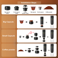 Machine à expresso portable Rich Cream 20 bars, rechargeable par USB, pour café en poudre Capulse, idéale pour les voyages, le camping, la voiture, le camping-car et le bureau, certifiée CE