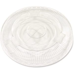 Boardwalk BWKPET910STRAWPK Disposable Lids 9 Oz. to 10 Oz. Crystal-Clear <b>Cold</b> <b>Cup</b> with Straw-Slot Packaged Clear (100/Pack) - Product Image 3