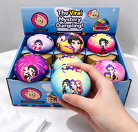 KK Nouveaux jouets souples en PU à presser, anti-stress, en forme de dumpling et de boulette, Boîte mystère de boulettes virales, Dumpling scintillant avec cuiseur vapeur