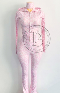 Giacca Lunga con Collo Alto e Pantaloni a Zampa con Stampa Leopardata e Zebrata Y2K, <span class=keywords><strong>Abbigliamento</strong></span> Ecologico e Traspirante con Logo Personalizzato - Product Image 6