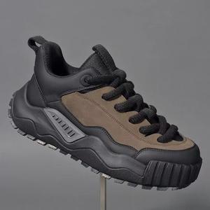Spring and Autumn Leisure Trend Steel Toe Lace-up Hiking <b>Shoes</b> Factory Use <b>Deodorant</b> Wear Thin Fashion Light Soft Sole - Product Image 1