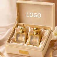 Flacon de parfum rechargeable 8 ml en verre avec cadre carré doré, applicateur à bille, applicateur à écouvillon et vaporisateur – Trois options d'application – Format voyage