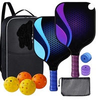 Texture Fibre De Verre Pickleball Paddle Raquette 4 Balles Creuses En Plastique Produit De Sport Et De Divertissement