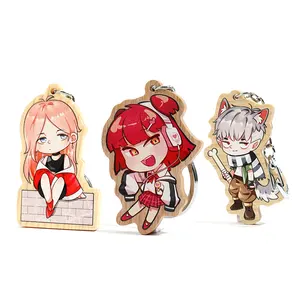 Vograce Wholesale Custom 3D Wooden Anime Photo Keychain