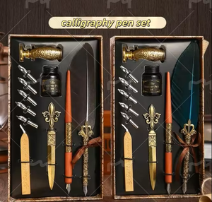 Nouvel Arrivage – Stylo <span class=keywords><strong>Plume</strong></span> Rétro de Luxe pour <span class=keywords><strong>Calligraphie</strong></span>, <span class=keywords><strong>Plume</strong></span> Vintage, Coffret Cadeau, Pointe en Acier Inoxydable 0,5 mm, Idéal pour l'Écriture au Bureau - Product Image 2