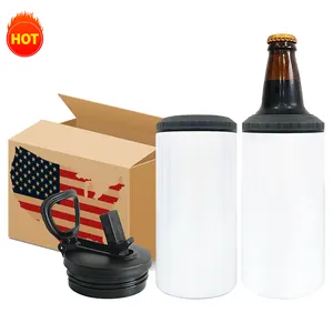 4 in 1 Sublimation Beer Can Cooler Skinny Cans and Bottles Keeps drinks hot and cold For Heat Press Printing