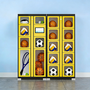 Casier de <span class=keywords><strong>location</strong></span> sportif intelligent à écran tactile transparent pour salle de sport, école, stade, pour le rangement de balles et de raquettes - Product Image 1