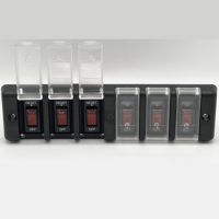 Alta calidad DC 12V 16A 6 Gang Car Boat Rocker Toggle Switch Panel Impermeable LED rojo 0n-Off Botón Disyuntor
