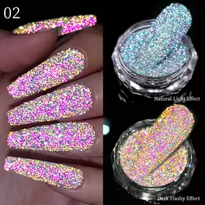 用于化妆闪光效果的新型变色反光指甲粉超细闪光颜料钻石指甲粉
