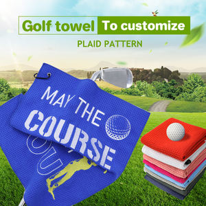 Broderie personnalisée, impression numérique avec Pothook, tissage gaufré, pas de perte de cheveux, serviette de Golf en microfibre, DIY - Product Image 2
