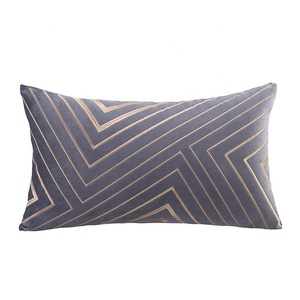 Irregular Stripes Dutch Fleece Velvet Modern Embroidery Polyester Sofa <strong>Rectangular</strong> Square <strong>Cushion</strong> <strong>Cover</strong> for Home &amp; Hotel Use - Product Image 5