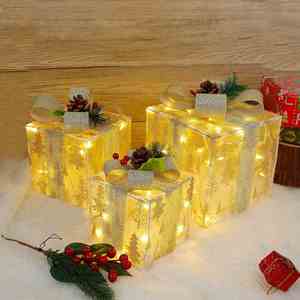 Falda Decorativa para Árbol de Navidad con Luces, Adorno para Interiores, Caja de Regalo, Decoración Inflable con Motivos Navideños para Jardín - Product Image 4