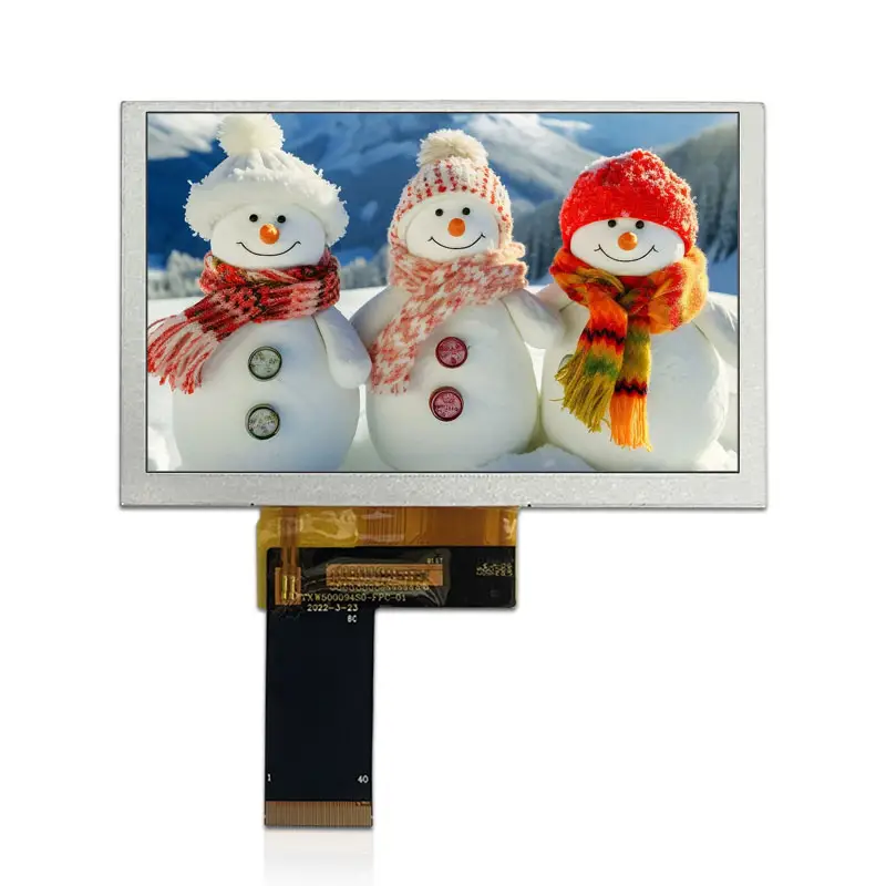 LCD 5 inci 800*480 ST7262 sudut pandang lebar suhu operasi layar RGB