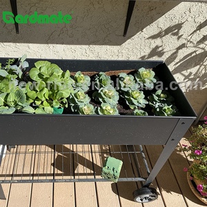 Jardinière surélevée en métal thermolaqué durable avec roues et séparateurs d'espace pour la culture de légumes et de fleurs à la maison, sur la terrasse, le <span class=keywords><strong>balcon</strong></span> ou dans le jardin. - Product Image 3