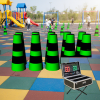 Jeu interactif de cônes lumineux en PVC pour entraînement de réaction / Entraîneur de réaction lumineux pour combat d'équipe en extérieur