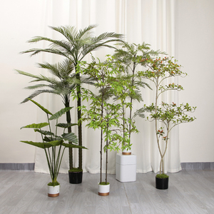 ZC Decorative Indoor/Outdoor Artificial Plant Unique Trunk <strong>Shape</strong> with Colourful Leaves Faux Plastic <strong>Tree</strong> - Product Image 3