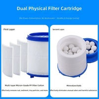 Prolongateur de pommeau de douche anti-éclaboussures avec filtre à cartouche en coton PP pour eau du robinet de dortoir, filtration à 3 étapes pour l'élimination du chlore