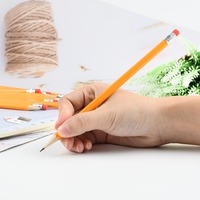 Crayons en bois hexagonaux HB standard pour étudiants, avec gomme, vente en gros à prix réduit