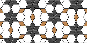 Luxus 3D Sechseck Muster Keramik Wandfliesen 300x600 Schwarz Weiß Inkjet glasiert Anti-Rutsch 30x60 für Hotel Interior Modern ABC - Product Image 4