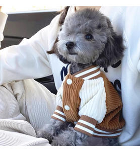 Özelleştirilmiş pet giyim moda beyzbol pet üniforma köpek hoodie sıcak kedi gezi ceket - Product Image 3