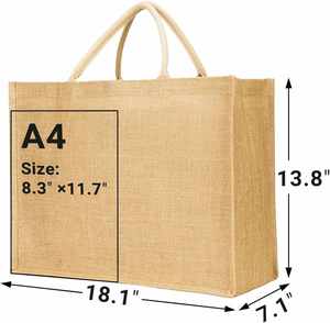Eco-Friendly Custom Printed Jute Tote <b>Bags</b> Wholesale Promotional <b>Gift</b> Shopping <b>Bags</b> Adjustable Sizes for Outdoor - Product Image 2