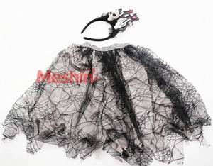 Conjunto de Disfraz de Tutú Negro Dulce y Encantador para Niñas con Diadema de Calavera, Transpirable y Ecológico para Pascua - Product Image 1