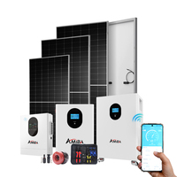 AMIBA Netzunabhängiges Solarstromsystem 5kW 10kW 15kW Lithium-Batteriespeicher für Privathaushalte mit Hybrid-Wechselrichter