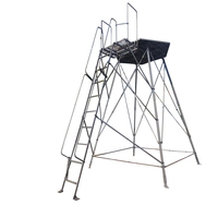 Abri de chasse aux cerfs en plein air, abri d'observation surélevé avec structure en acier et porte et fenêtres silencieuses