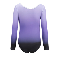 Ensemble de justaucorps de gymnastique pour filles B69, manches longues, dégradé rose, strass, short noir, chouchou pour cheveux, tenue de danse et d'entraînement pour enfants