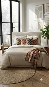 Juego de 4 Fundas de Cojín Kilim Tribales del Suroeste Hechas a Mano, Cojines Decorativos Boho de Lana, Yute y Algodón para Sofá, Cama y Decoración del Hogar - Product Image 4