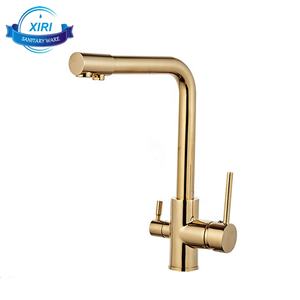 In ottone Deck Mounted <span class=keywords><strong>Oro</strong></span> 3 Vie Kitchen Sink Faucet Mixer Dual Maniglia Dorata Sano Bere Cucina Rubinetti Acqua GF1501 - Product Image 6
