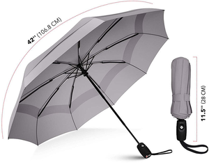 Parapluie pliant double à ouverture et fermeture automatiques le moins cher avec logo personnalisé, imperméable, résistant au vent et protection UV - Product Image 2