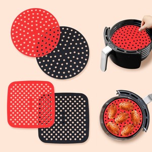Customized Food Grade <b>Silicone</b> Air Fryer Liners Tray Pad Liners <b>Mats</b> Non Stick Baking <b>Silicone</b> Liner <b>Mat</b> - Product Image 1