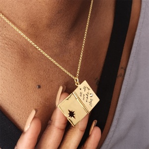 Hot Selling Products Gold Plated Cz Zircon Photo Frame Necklace Women - Product Image 3