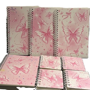 Cuốn sách cuộn dây A5 thay đổi dần dần máy tính xách tay bướm màu hồng in gió giá trị cao ngang dòng sinh viên cô gái trái tim máy tính xách tay - Product Image 1