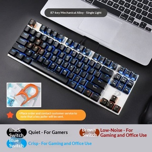 Clavier mécanique <span class=keywords><strong>Darou</strong></span> EK815, 108 touches, version en alliage, noir, bleu, rouge, axe Tea, rétroéclairage monochrome, USB, design ergonomique pour les jeux - Product Image 6