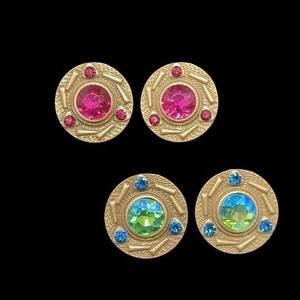 Pendientes Vintage, Botones, Estilo Corte Personalizado, <span class=keywords><strong>Circulares</strong></span> con Aguja de Plata - Product Image 2