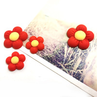 Décorations en résine, fleurs rouges, artisanat, cabochons plats pour scrapbooking, accessoires mignons kawaii à faire soi-même