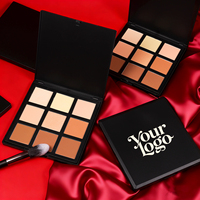 Palette de poudre pressée mate pour le contour du visage, maquillage en marque privée, 9 couleurs