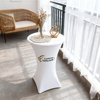 Housse de table ronde en spandex pour cocktail, extensible dans les quatre sens, nappe ajustée pour fête en plein air, DJ, salon professionnel, banquet