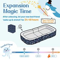 Canapé-lit pliant pour enfants personnalisé 2-en-1, lit de voyage portable, oreiller, couverture, coussin en éponge de style boîte, revêtement en coton pur