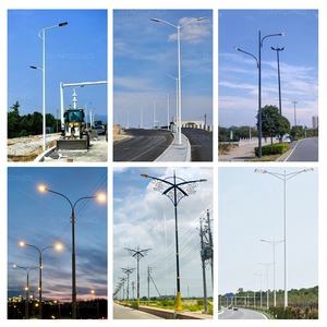 Palo della luce di strada a doppio braccio zincato quadrato in acciaio per sezioni stradali Remote che riducono efficacemente i costi di manutenzione - Product Image 3