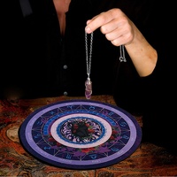 Tapis de Souris Décoratif en Gros, Motif Chat Noir de Dessin Animé, Signes du Zodiaque, Tapis de Jeu de Cartes de Tarot